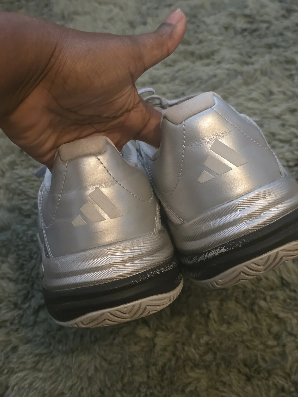 Men's Silver Athletic Tennis Shoes - adidas-inspired Design